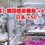 【速報】韓国感染爆発 +4,116　　日本 +50